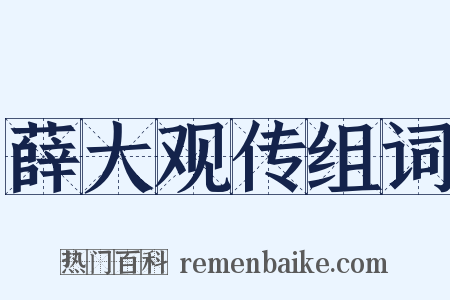 薛大观传组词是什么意思的图片